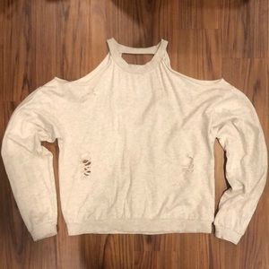 Honey Punch light gray lightweight sweatshirt